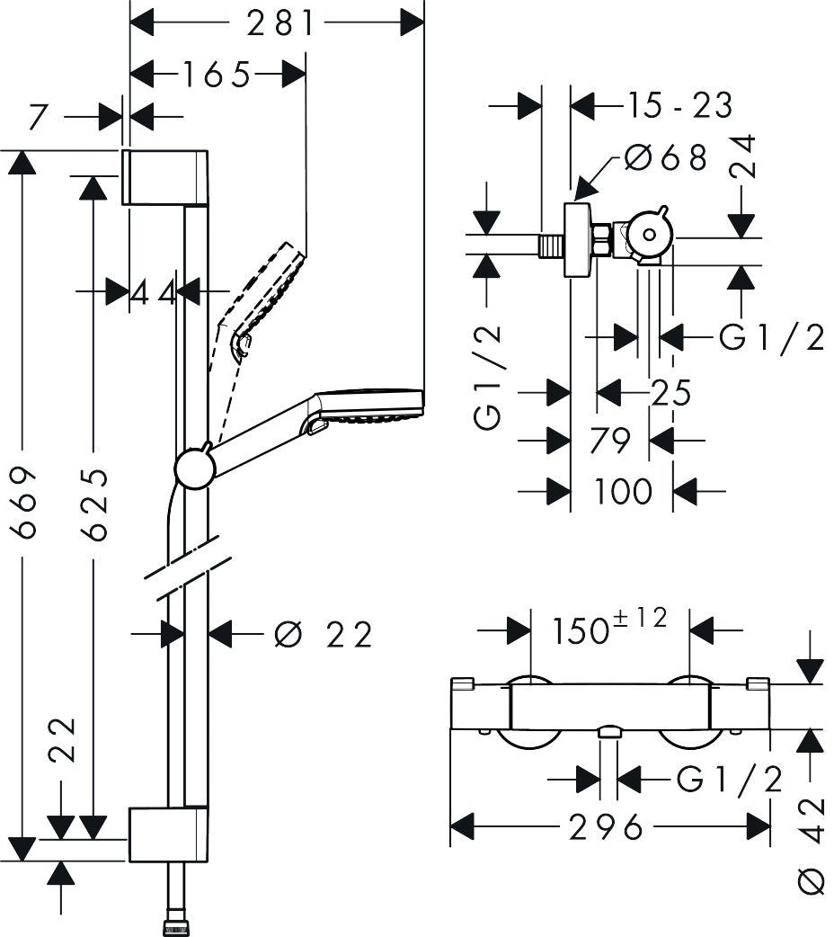 
                  
                    hansgrohe 漢斯格雅 Crometta 恆溫 淋浴龍頭 滑桿組 27813 27812
                  
                