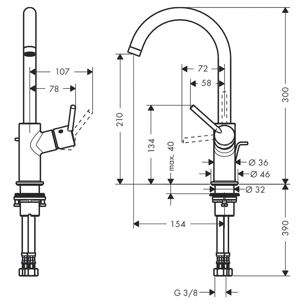 
                  
                    hansgrohe 漢斯格雅 Talis 210 水龍頭 鵝頸龍頭 廚房龍頭 面盆龍頭 32082
                  
                