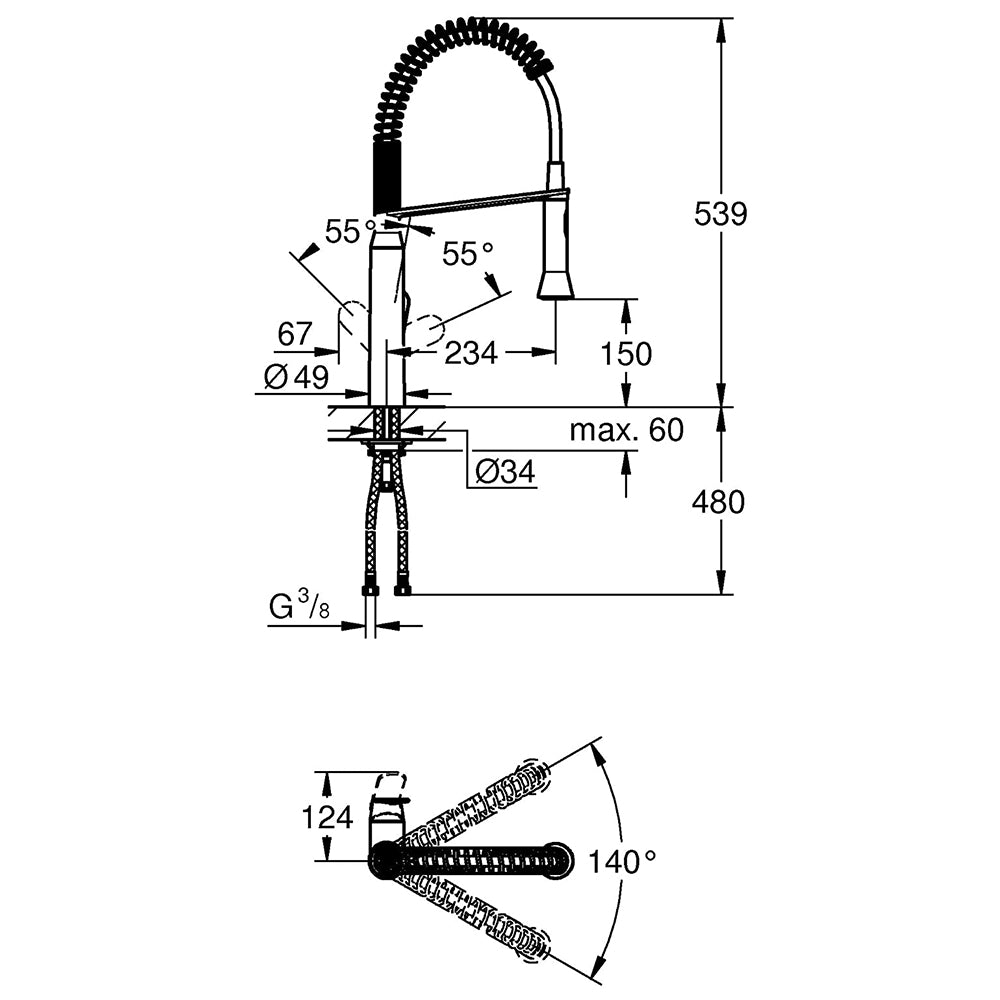 
                  
                    GROHE 高儀 K7 Medium 雙色 專業下拉式 廚房龍頭 伸縮龍頭 31379
                  
                