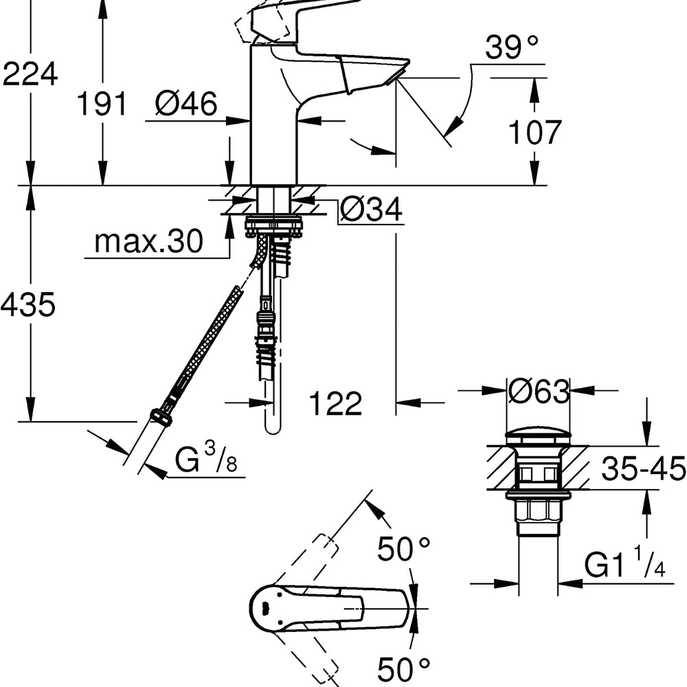 
                  
                    GROHE 高儀 德國品牌 START 面盆龍頭 臉盆龍頭 可伸縮 24205
                  
                