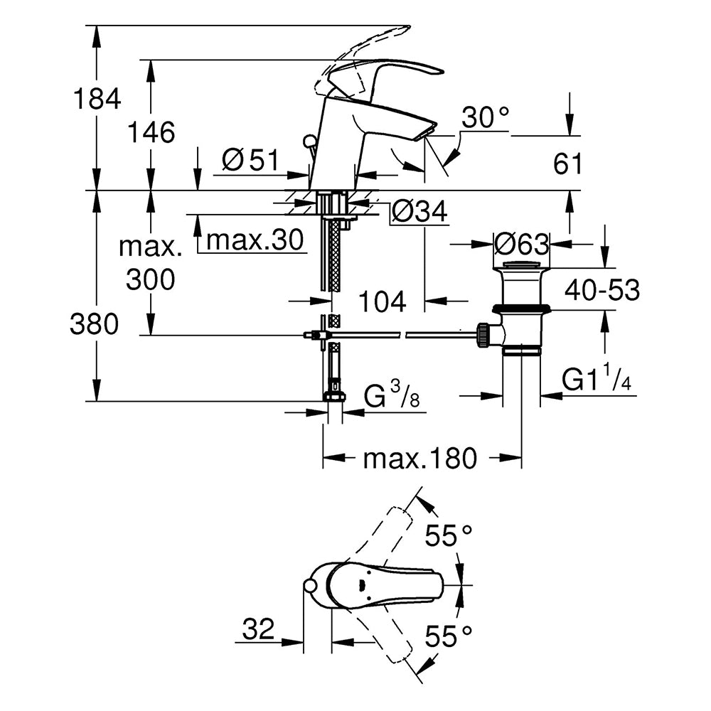 
                  
                    GROHE 高儀 德國品牌 EUROSMART 面盆龍頭 臉盆龍頭 33265
                  
                