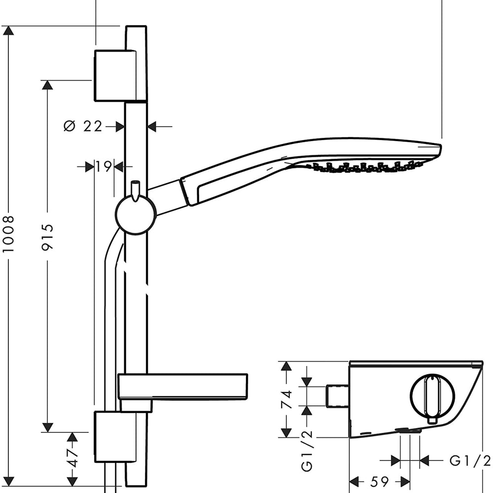 
                  
                    hansgrohe 漢斯格雅 Raindance 雙色 恆溫 淋浴龍頭 滑桿組 27037
                  
                