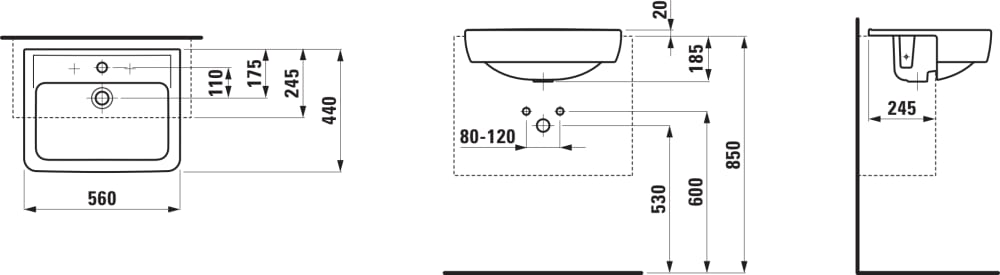 
                  
                    LAUFEN 瑞士品牌 PRO 臉盆 面盆 半嵌盆 半崁盆 81296
                  
                