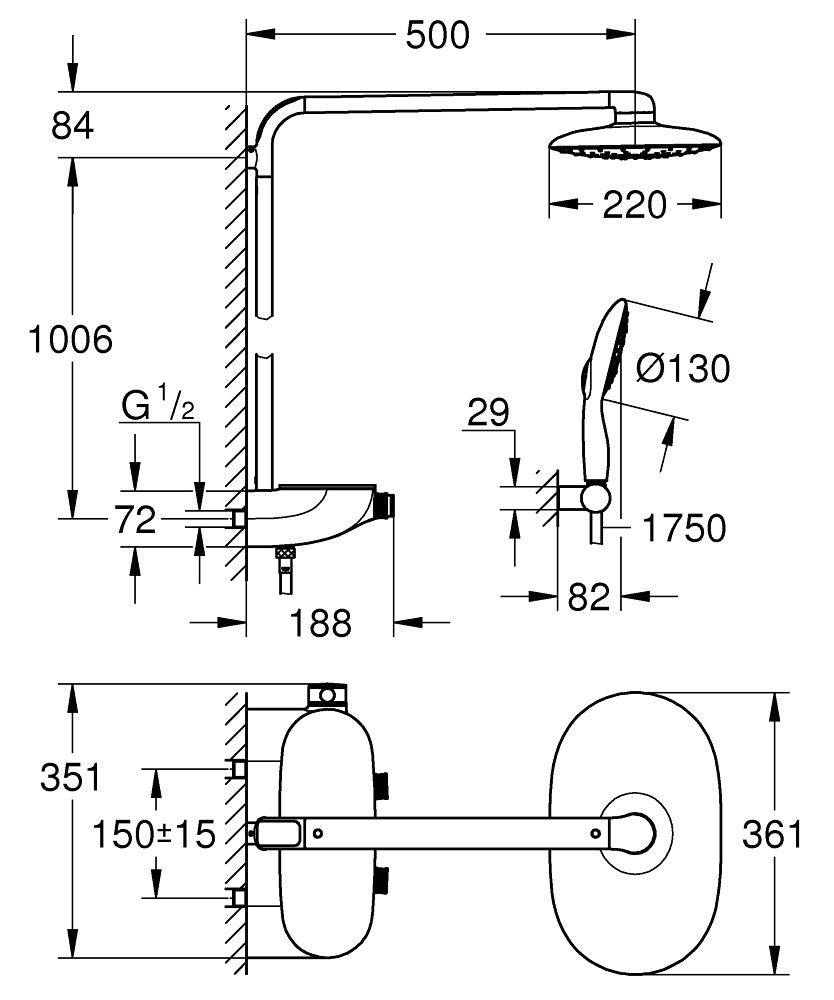 
                  
                    GROHE 高儀 RAINSHOWER SYSTEM SMARTCONTROL MONO 360 恆溫 頂灑 恆溫龍頭 26361
                  
                