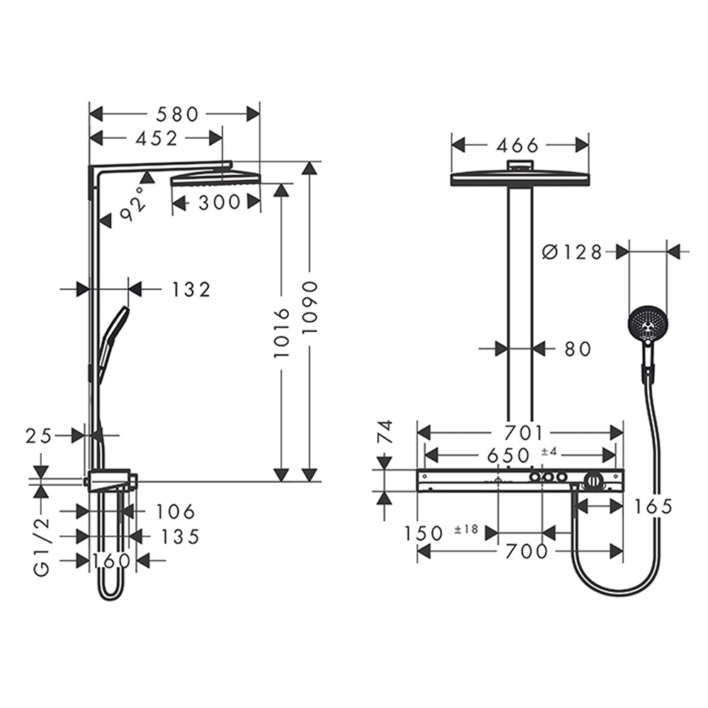 
                  
                    hansgrohe 漢斯格雅 Rainmaker Select 恆溫 頂灑淋浴龍頭組 27109
                  
                