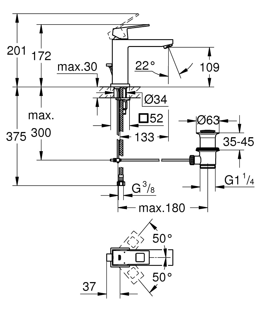 
                  
                    GROHE 高儀 德國品牌 EUROCUBE 面盆龍頭 臉盆龍頭 (M) 23445
                  
                